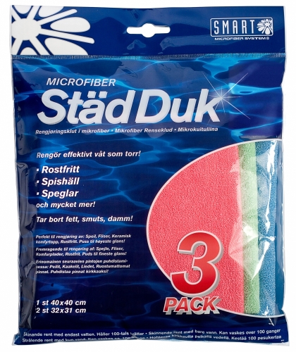 MIKROFIBERDUK SMART 3-PACK i gruppen Hygien- Stdprodukter / Skurduk Trasor Svamp hos SMC Stockholms Maskincentral AB (233004)