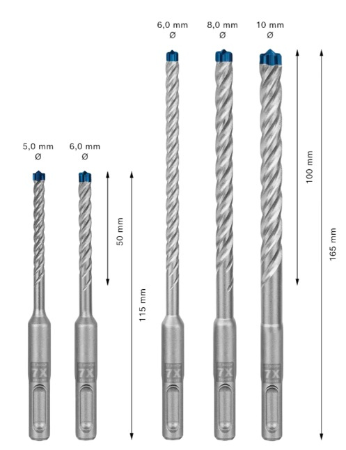 HAMMARBORRSATS SDS+ 7X 5-10MM