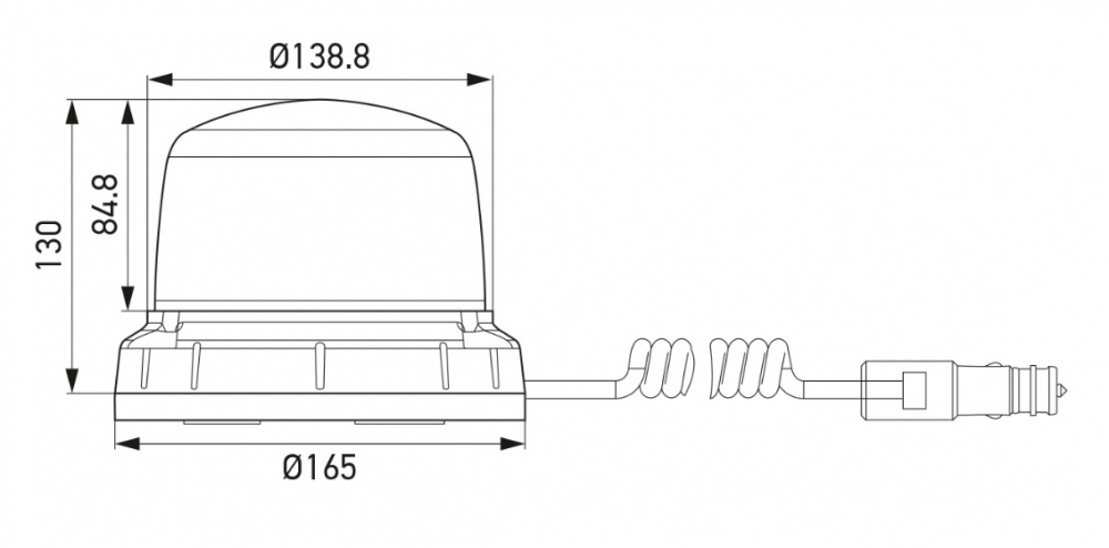 VARNINGSFYR ROTA LED C M 10-30V GUL 