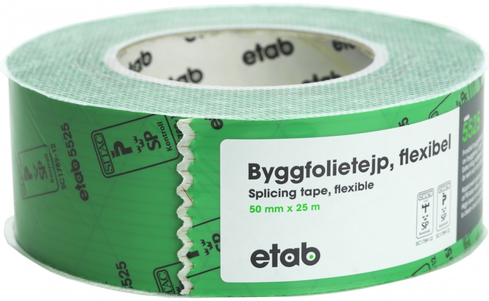 BYGGFOLIETEJP 50MM x 25M GR�N