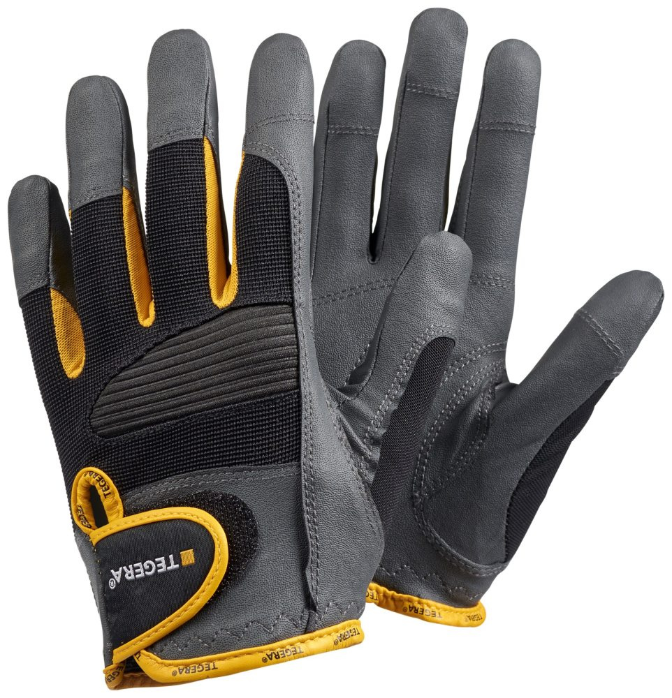 SYNTETHANDSKE TEGERA 9140 SVART/GR�/GUL