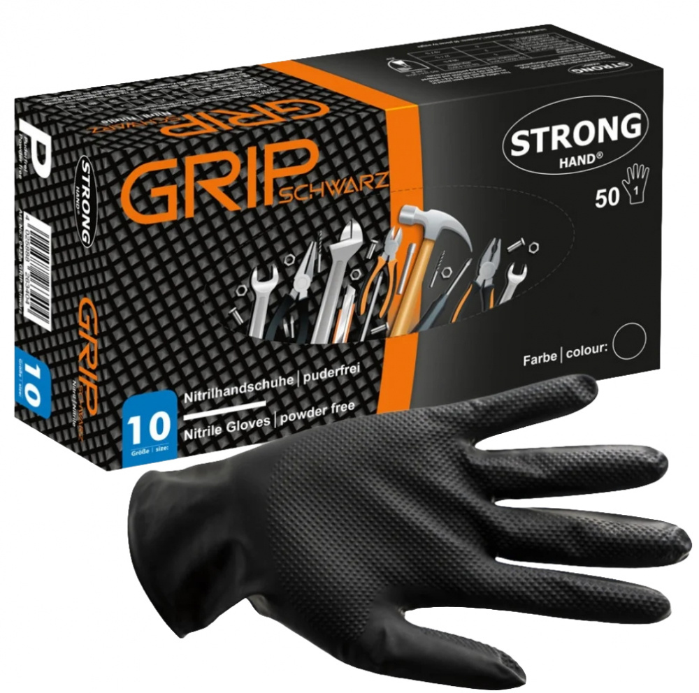 KORTTIDSHANDSKE STRONG HAND 0422 GRIP SVART