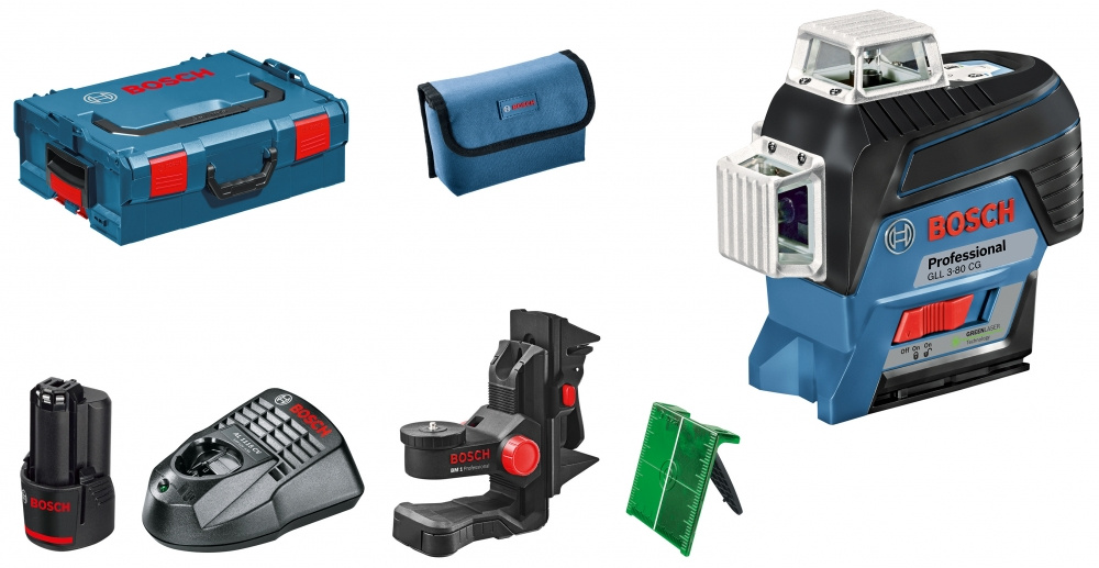 CIRKELLASER GLL 3-80 CG M/BM1/12V GR�N