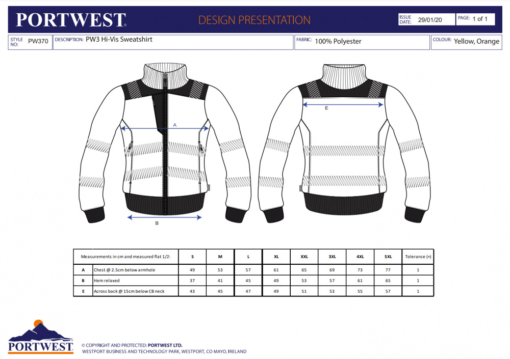 VARSELSWEATSHIRT PW370 GUL